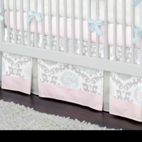 Carousel Design crib skirt and blanket - Picture 2 of 2